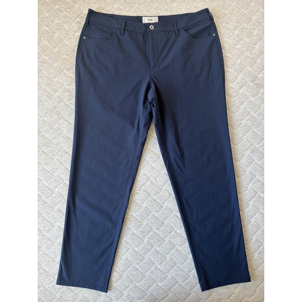 Sene Pants Mens 36x30 Blue Slim Tapered Chino Stretch Performance Casual Office